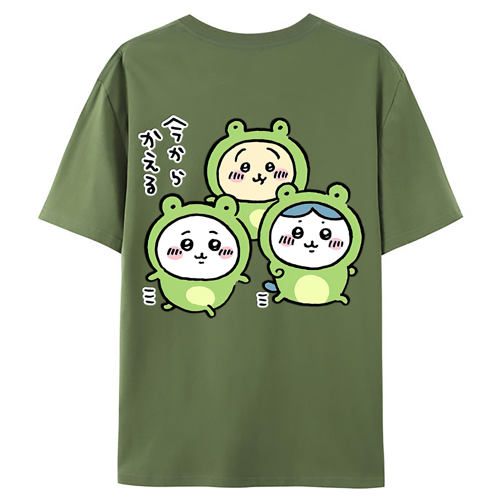 （画像用） ちいかわ ハチワレ Chii-kawa hachiware 綿100％ メンズ半袖Tシャツ（バックプリント） 通気性